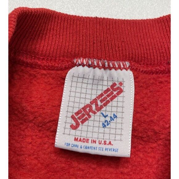 VINTAGE Jerzees New York Fun Wear Sweatshirt Men Small Red 80s 90s USA - Picture 4 of 5
